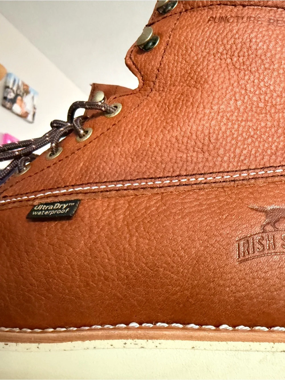 Irish Setter Men's Brown Leather Moc Toe Work Boots